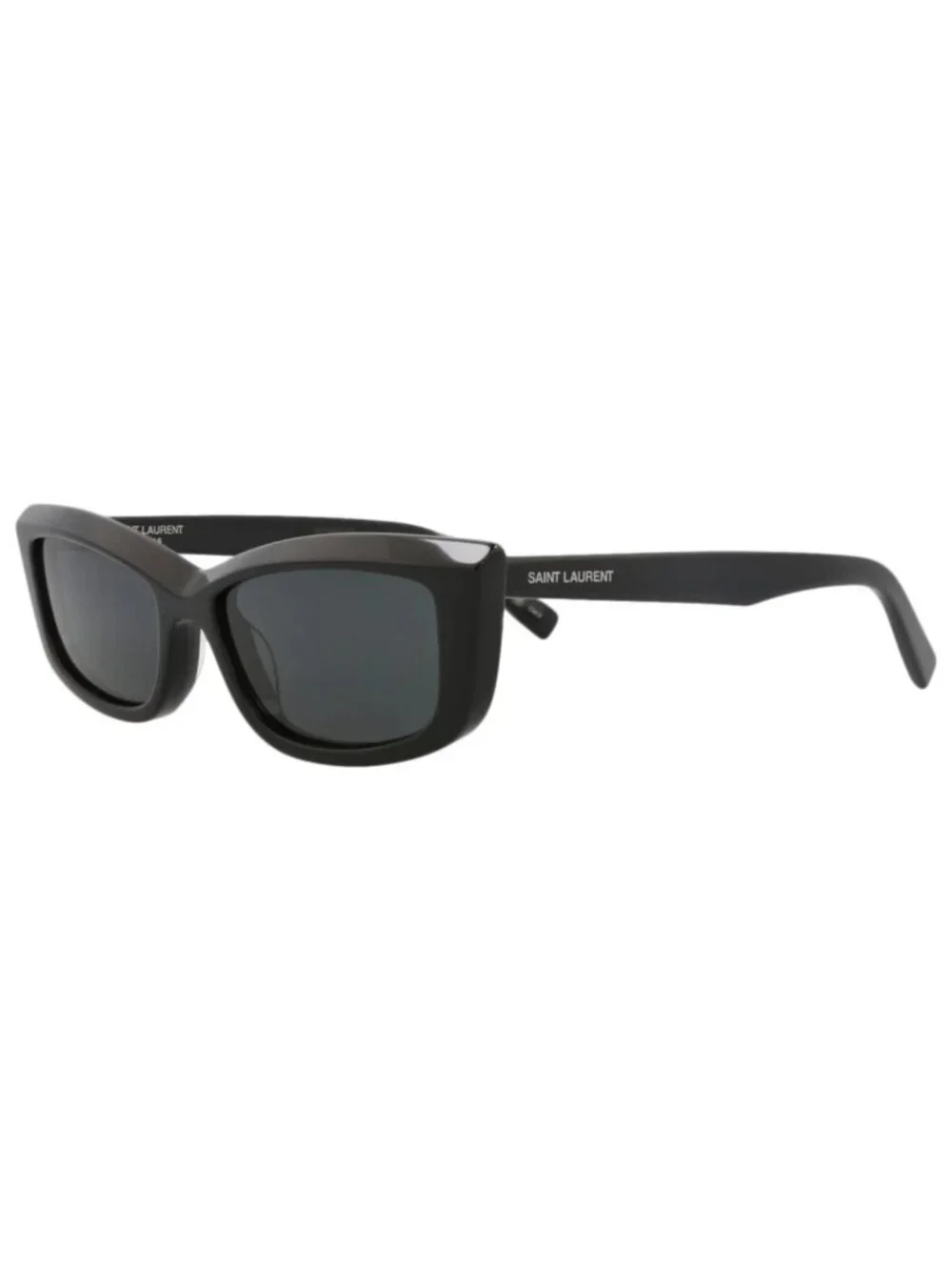 New Saint Laurent Women's Sunglasses Cat Eye Recycled Acetate Frame Black Black